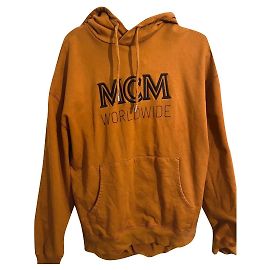 Sweatshirt com capuz MCM laranja de algodão oversize Laranja