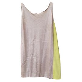 Pinko Lycra Kleid Schwarz Grau Gelb Schwarz Grau Gelb