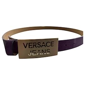 Versace Gürtel aus Leder Lila Lila