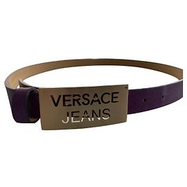 Versace Leather Belt Purple Purple