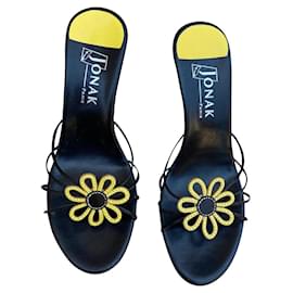 Jonak Mules Black Yellow