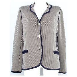 Chanel Blue striped men jacket in size 40 Beige