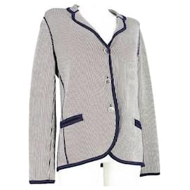 Chanel-Blue striped men jacket in size 40-Beige