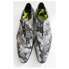 Philipp Plein-Philipp Plein Camouflage Skull Class Shoes-Grey