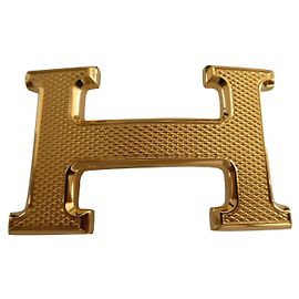 boucle de ceinture hermès en métal doré  guillochée 32mm Bijouterie dorée