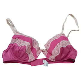 Dolce & Gabbana-Dolce & Gabbana novinho em folha com etiqueta Sutiã rosa semi acolchoado.-Rosa,Bege,Fuschia