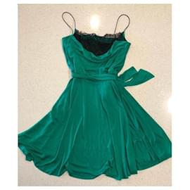 Diane Von Furstenberg-DvF Ravine vintage dress with lace-Black,Green
