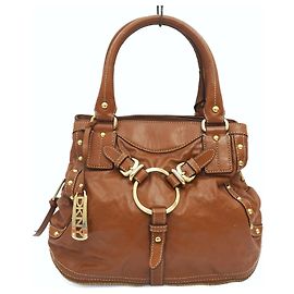 Bolsa de couro macio DKNY em marrom caramelo Marrom Gold hardware