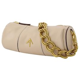 Autre Marque-Xx Mini Cylinder Hobo Bag - Manu Atelier - Ivory - Leather-Brown,Beige