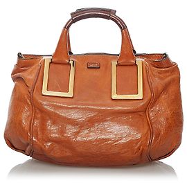 Cartable Chloé en cuir marron Ethel Marron