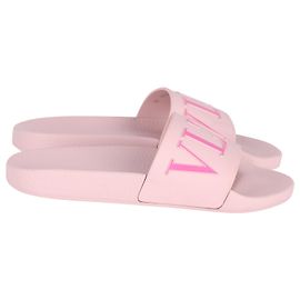 Valentino VLTN Rubber Slides in Pink Rubber Pink