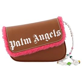 Palm Angels-Crash Bag Pm en marrón y blanco-Castaño