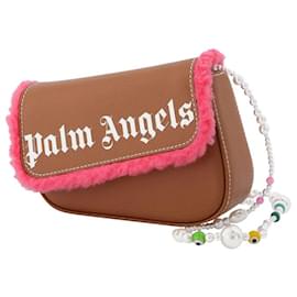 Palm Angels-Crash Bag Pm in marrone e bianco-Marrone