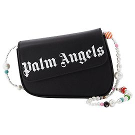 Palm Angels Crash Bag Pm in Pelle Nera e Bianca Nero