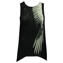 Helmut Lang Top sem mangas de seda estampado cinza Outro