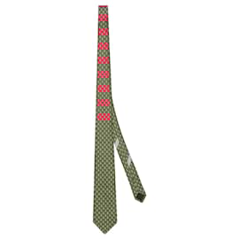 Salvatore Ferragamo-Teddy Bear-Print Silk Necktie-Red