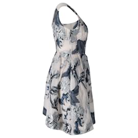 Erdem-Erdem Floral Sleeveless Dress in Pastel Blue Polyester-Other