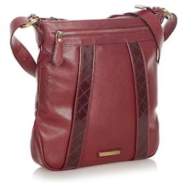 Burberry-Burberry Red Leather Crossbody Bag-Red,Dark red