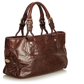 Céline-Celine Brown Boogie Leather Handbag-Brown