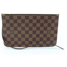 Louis Vuitton-Damier Ebene Neverfull Pochette GM ou MM Wristlet-Outro