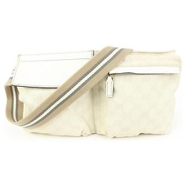 Gucci Seltene cremefarbene FF-Gürteltasche mit Monogramm Andere