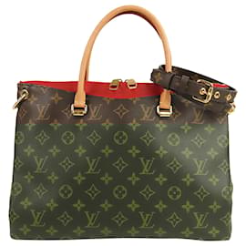 Louis Vuitton-Louis Vuitton Brown Monogram Pallas MM Satchel-Brown,Red