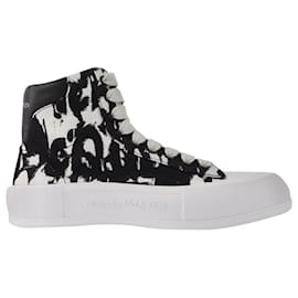 Alexander Mcqueen-Deck Sneaker High  in Multicolour Leather-Multiple colors