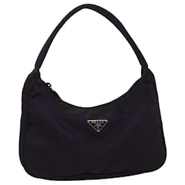 Prada-PRADA Pouch Hand Bag Nylon Purple Auth ar7044-Purple
