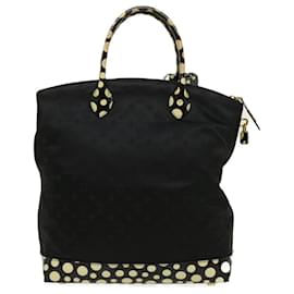 Louis Vuitton-LOUIS VUITTON Vernis Dot Infinity Lockit MM Bag Black M40682 Auth bs1452a-Black,White