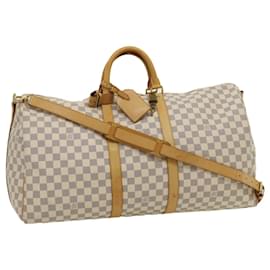 Louis Vuitton-LOUIS VUITTON Damier Azur Keepall Bandouliere55 Boston Bag N41429 LV Auth yk4587-Other