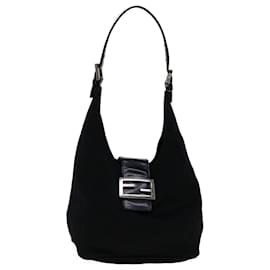 Fendi-FENDI Mamma Baguette Shoulder Bag Black Auth yk4654-Black
