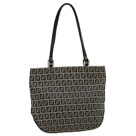 Fendi-Bolso tote de lona FENDI Zucchino Azul marino Auth bs1334-Azul marino