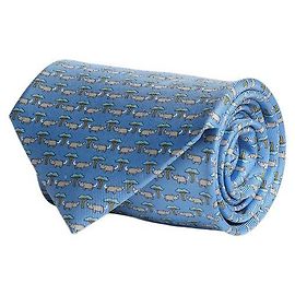 Salvatore Ferragamo Cravatta con stampa rinoceronte Blu