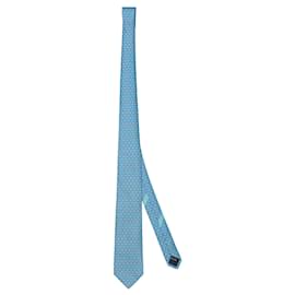 Salvatore Ferragamo-Rhino-Print Necktie-Blue