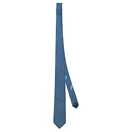 Salvatore Ferragamo-Music-Print Silk Necktie-Blue
