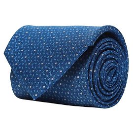 Salvatore Ferragamo Cravate en soie à imprimé musical Bleu