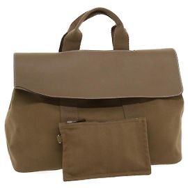Hermès HERMES Valparaiso GM Handtasche Canvas Leder Braun Auth 29921BEIM Braun