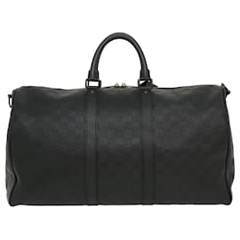 Louis Vuitton-LOUIS VUITTON Damier Infini Keepall Bandouliere 45 Bolsa Boston N41145 LV  29957NO-Preto