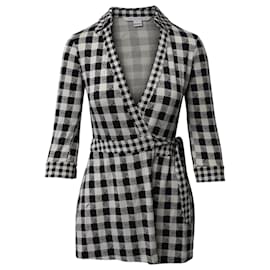 Diane Von Furstenberg-Diane Von Furstenberg Check Playsuit in Black/White Viscose-Other