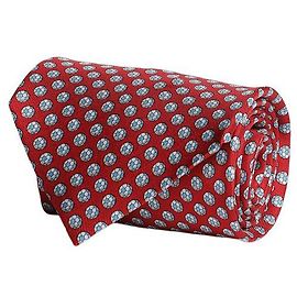 Salvatore Ferragamo Seidenkrawatte mit Fußball-Print Rot