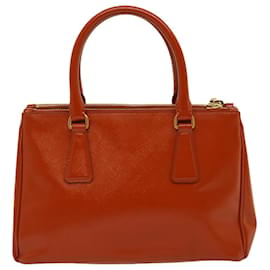 Prada-PRADA Hand Bag Safiano Leather 2way Orange Auth ar7087-Orange