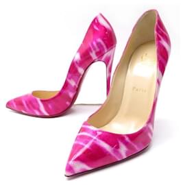 Christian Louboutin-CHRISTIAN LOUBOUTIN PIGALLE SHOES 120 Pumps 39 PATENT LEATHER SHOES-Pink