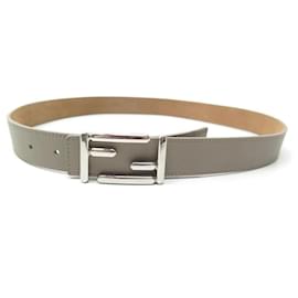 Fendi-NEW FENDI BELT MONOGRAM BUCKLE 85 CM IN TAUPE LEATHER NEW LEATHER BELT-Taupe