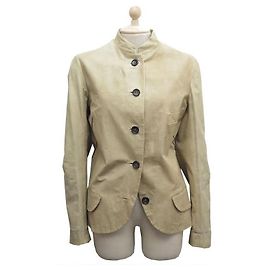JIL SANDER KÄNGURU-LEDERJACKE 40 L BEIGE LEDERJACKE LEDERJACKE Beige