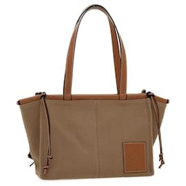 Loewe-LOEWE Cushion tote Tote Bag Canvas Leather Brown Auth ar7133a-Brown