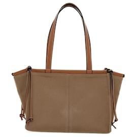 Loewe-LOEWE Cojín tote Bolso Tote Lona Cuero Marrón Auth ar7133EN-Castaño