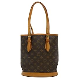 Louis Vuitton-LOUIS VUITTON Monogram Bucket PM Bolsa de Ombro M42238 LV Auth pt3062-Outro