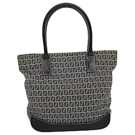 Fendi-FENDI Zucchino Canvas Tote Bag Navy Auth ar7116-Navy blue