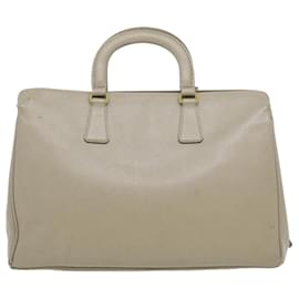 Prada-PRADA Hand Bag Safiano Leather 2way Gray Auth bs1449-Grey