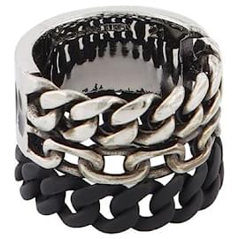 Alexander Mcqueen-Graffiti Chain Ring, brass-Silvery,Metallic